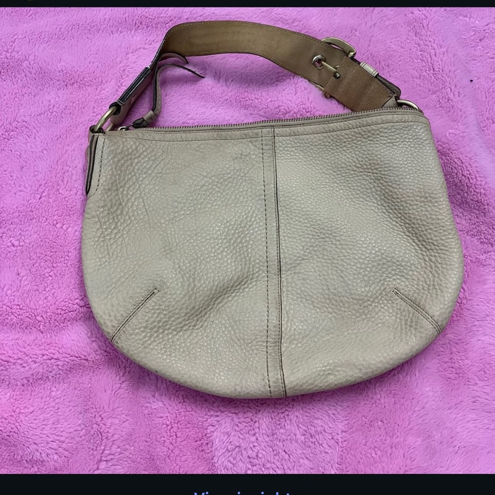 Coach Beige Leather Hobo Bag